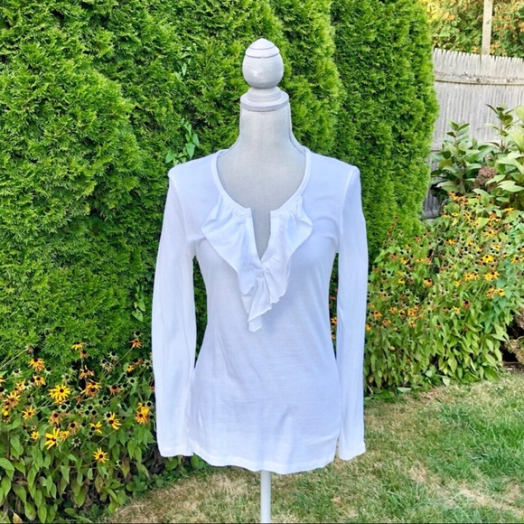 Banana Republic Tops - Banana Republic white ruffle top